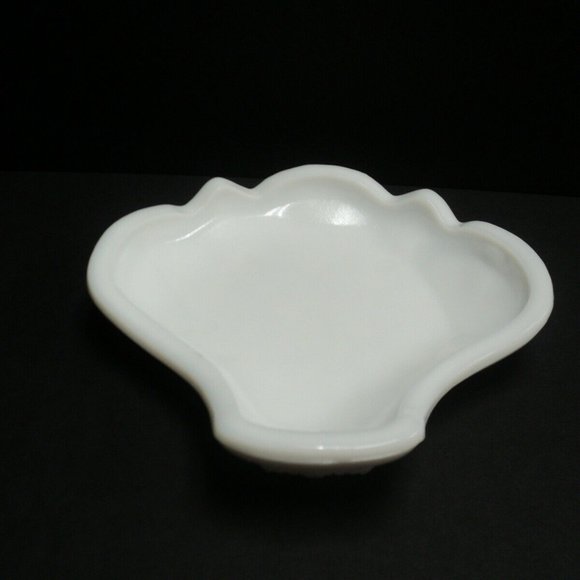 Vintage Thatcher Early American Prescut White Milk Glass Bon-Bon Dish Hobstar - Picture 3 of 6
